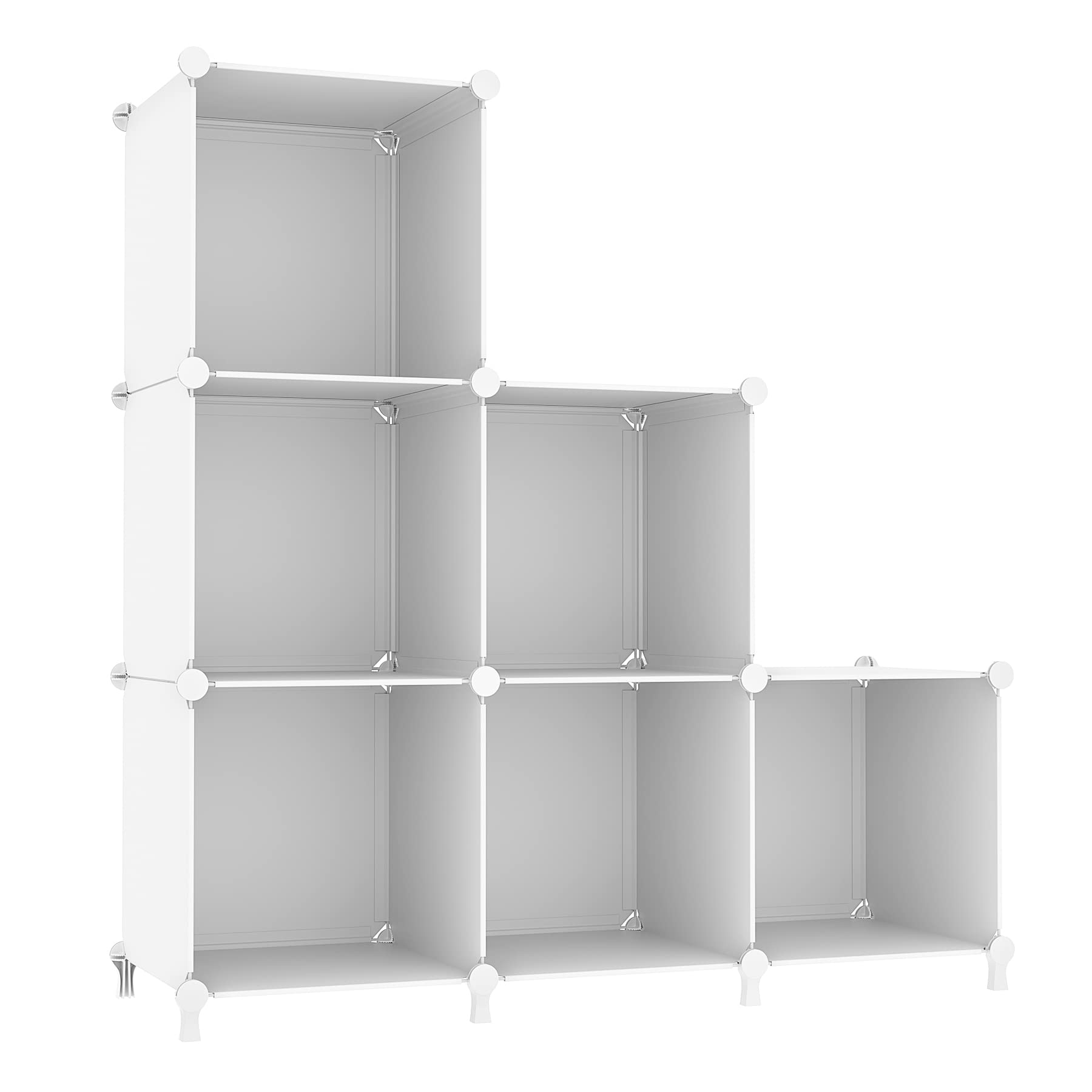 AWTATOS Cube Storage Organizer, Storage Cubes Shelves Bookshelf, 6 Cube Closet Organizers and Storage, DIY Stackable Plastic Clothes Organizer Shelving for Bedroom, Home, Black