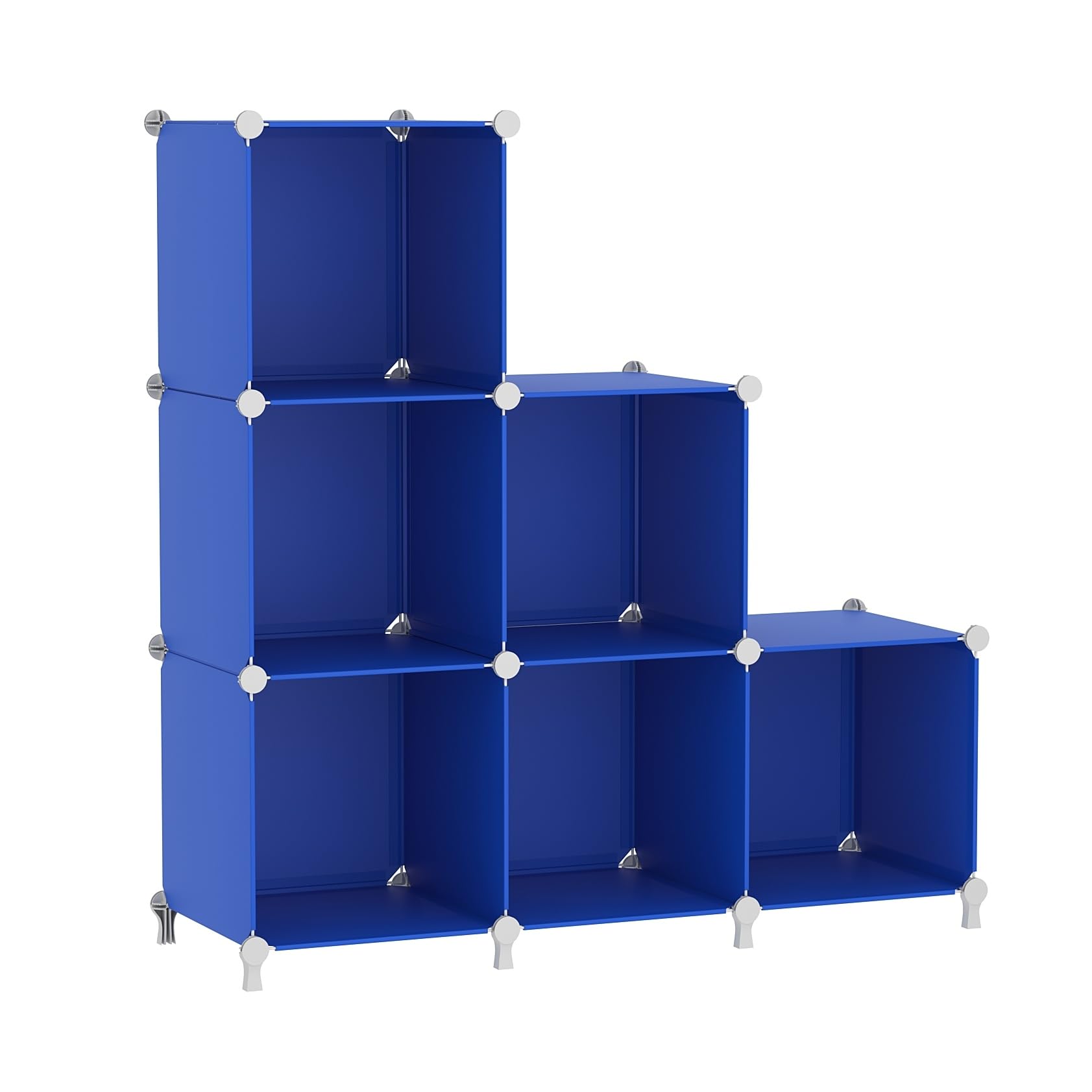 AWTATOS Cube Storage Organizer, Storage Cubes Shelves Bookshelf, 6 Cube Closet Organizers and Storage, DIY Stackable Plastic Clothes Organizer Shelving for Bedroom, Home, Black