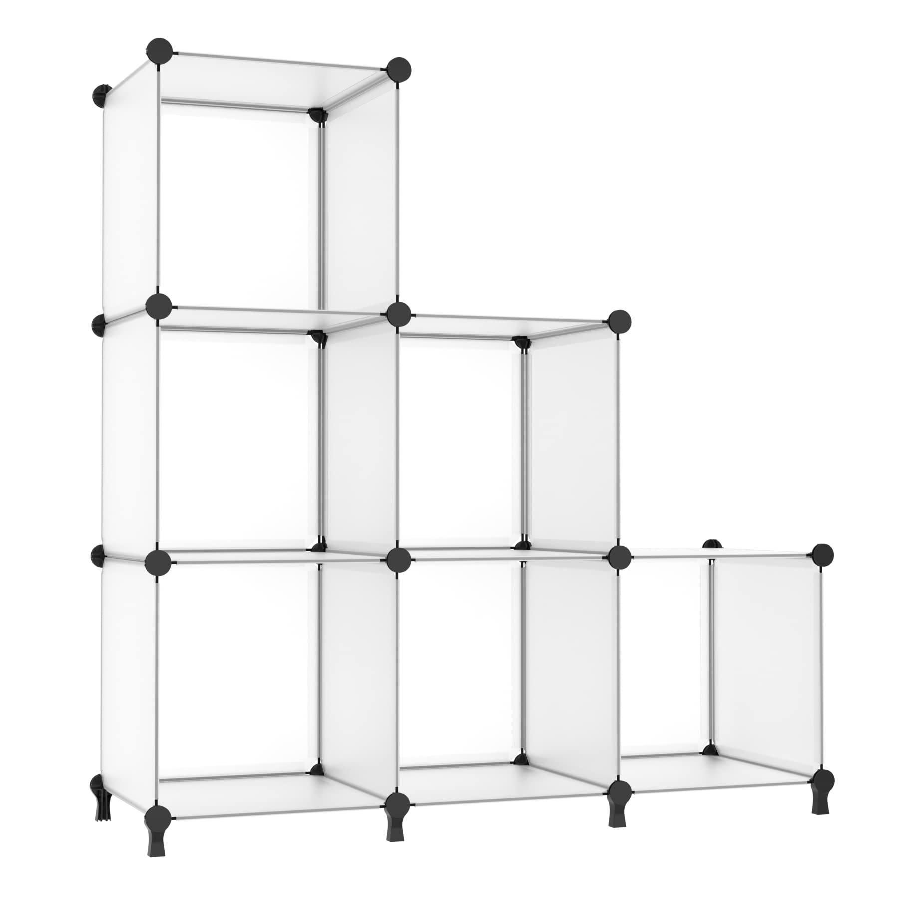 AWTATOS Cube Storage Organizer, Storage Cubes Shelves Bookshelf, 6 Cube Closet Organizers and Storage, DIY Stackable Plastic Clothes Organizer Shelving for Bedroom, Home, Black