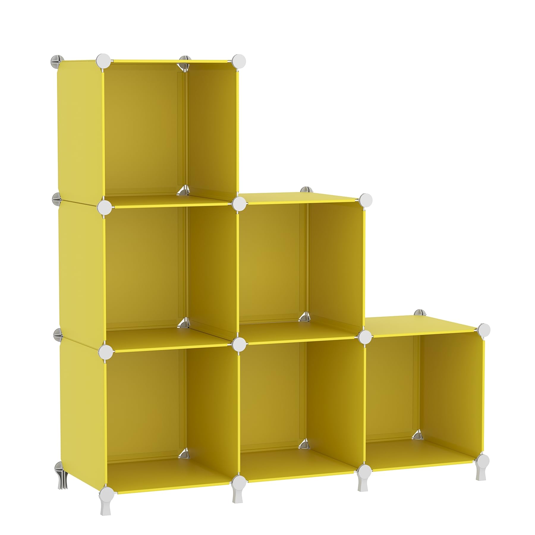 AWTATOS Cube Storage Organizer, Storage Cubes Shelves Bookshelf, 6 Cube Closet Organizers and Storage, DIY Stackable Plastic Clothes Organizer Shelving for Bedroom, Home, Black