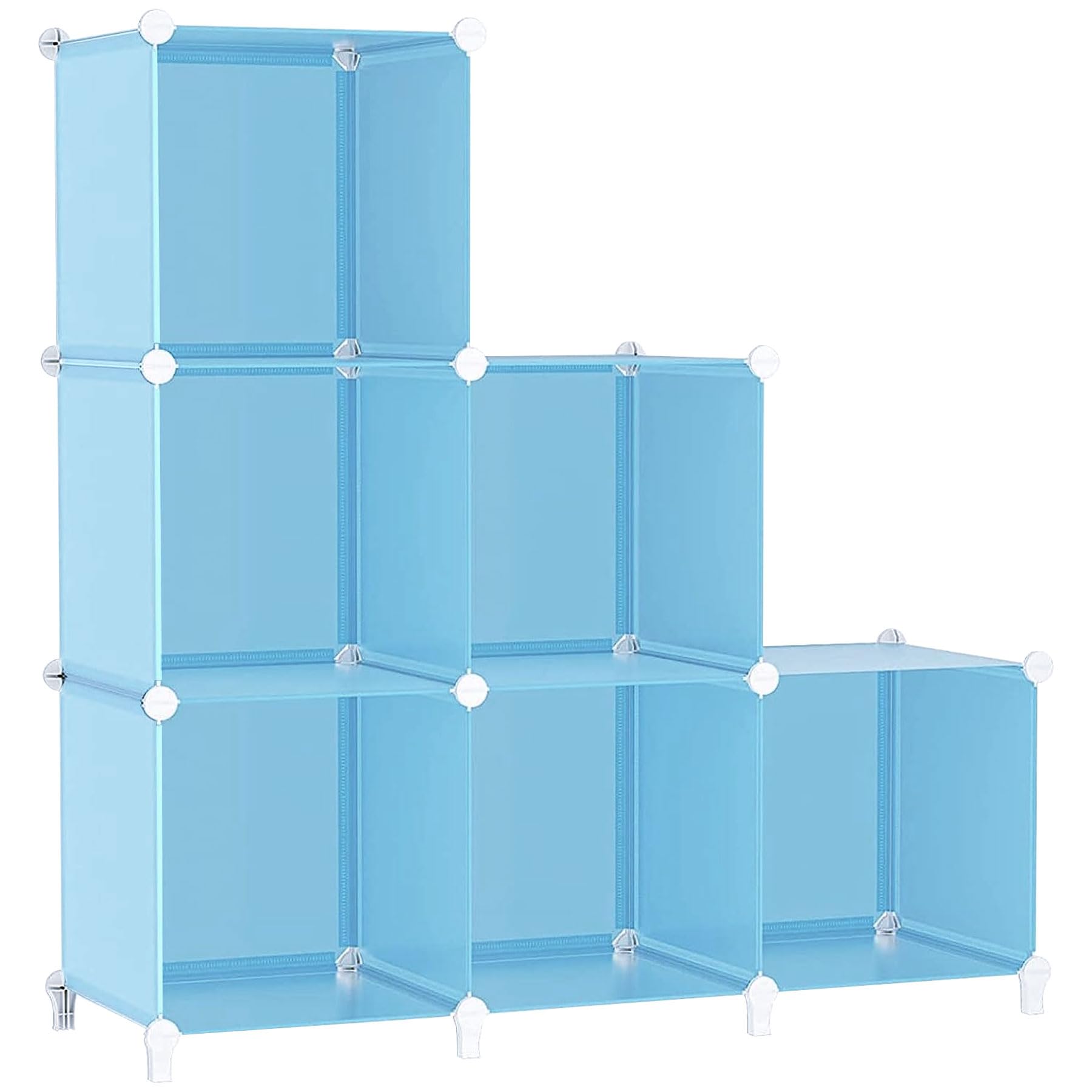 AWTATOS Cube Storage Organizer, Storage Cubes Shelves Bookshelf, 6 Cube Closet Organizers and Storage, DIY Stackable Plastic Clothes Organizer Shelving for Bedroom, Home, Black