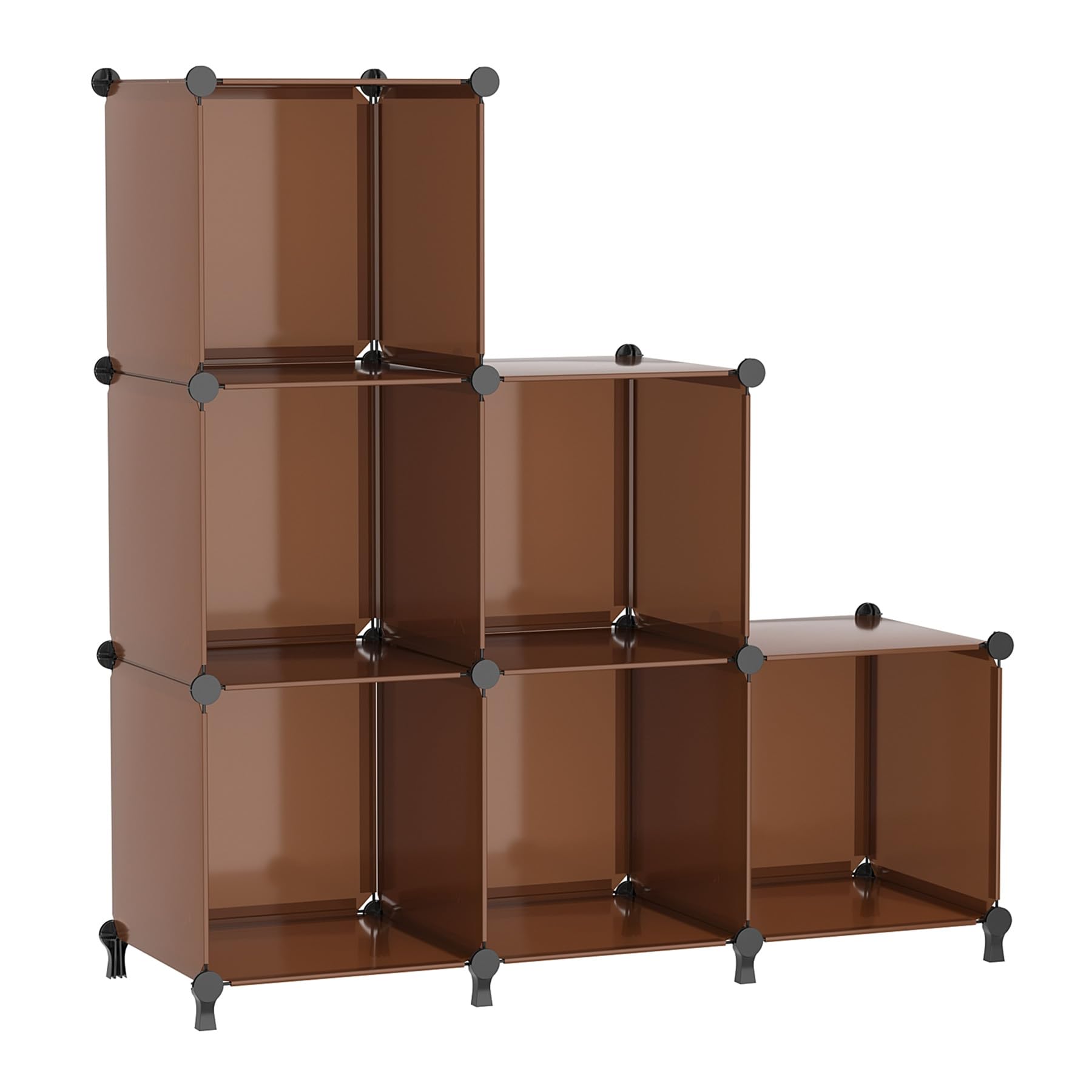 AWTATOS Cube Storage Organizer, Storage Cubes Shelves Bookshelf, 6 Cube Closet Organizers and Storage, DIY Stackable Plastic Clothes Organizer Shelving for Bedroom, Home, Black