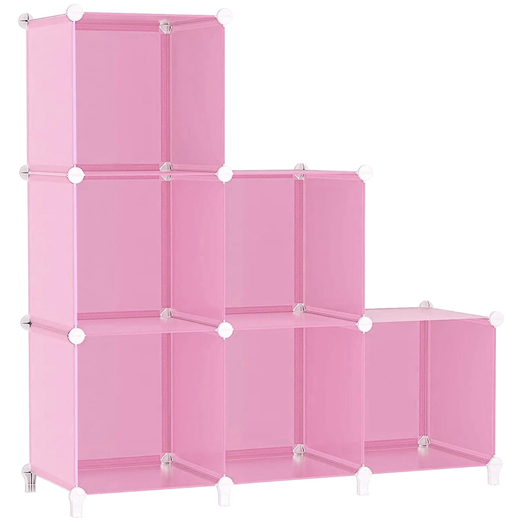 AWTATOS Cube Storage Organizer, Storage Cubes Shelves Bookshelf, 6 Cube Closet Organizers and Storage, DIY Stackable Plastic Clothes Organizer Shelving for Bedroom, Home, Black