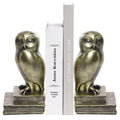 Book Ends for Shelves, Owl Decorative Bookends Bronze Bird Book Stopper Unique Kids Book Holders with Anti-Slip Base Luxurious Bookends for Kids Rooms Office Home Decor(Bronze)