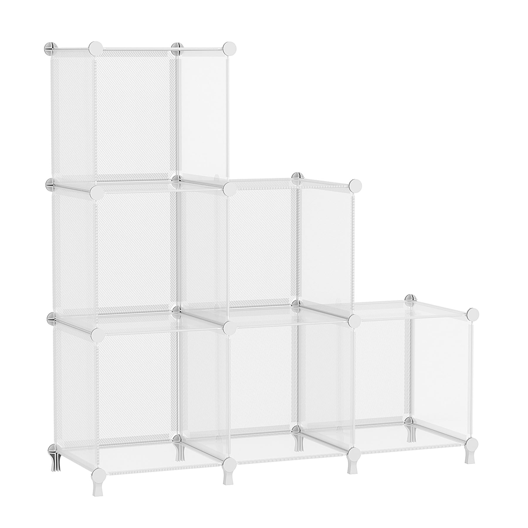 AWTATOS Cube Storage Organizer, Storage Cubes Shelves Bookshelf, 6 Cube Closet Organizers and Storage, DIY Stackable Plastic Clothes Organizer Shelving for Bedroom, Home, Black